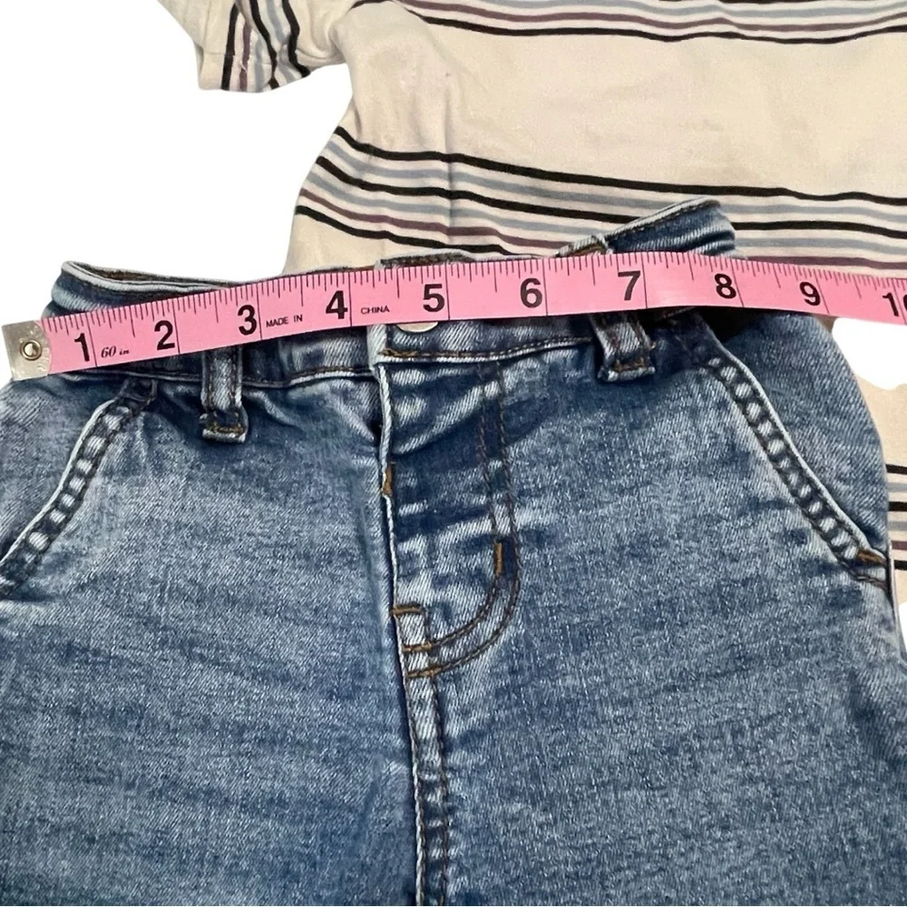VOLCOM Jeans & Cream and Blue Striped Shirt Matching Set